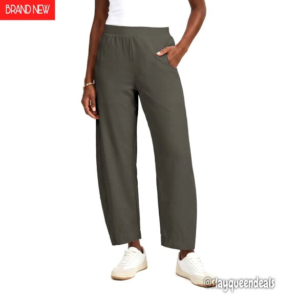 Wide Leg Barrel Pants Elastic Waist Quick Dry Travel Palazzo Slacks